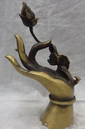 

Медные, латунные, китайские поделки, азиатские, 8 дюймов, изысканная женская статуя лотоса