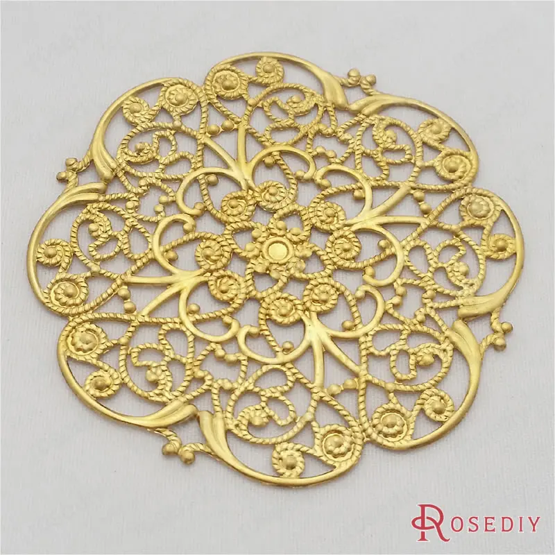 Оптовая продажа 62 мм без покрытия натуральный цвет цветок латунь декоративная