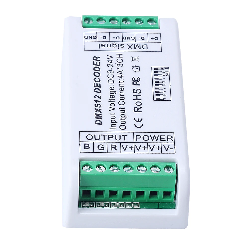 3CH DMX 512 светодиодный декодер контроллер Диммер 12 V-24 V консоли контроллера применение для RGB светодиодный полосы