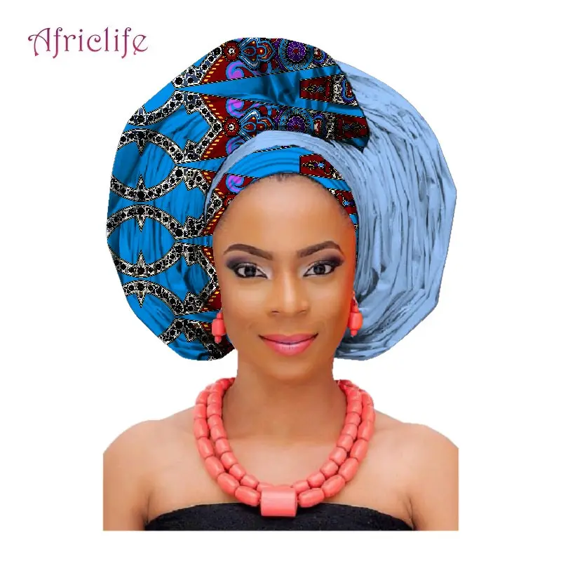 Национальный декоративный шарф, шали для женщин, африканская повязка на голову, африканская традиционная мода, воск, принт, Анкара, хлопок, платок, AF002