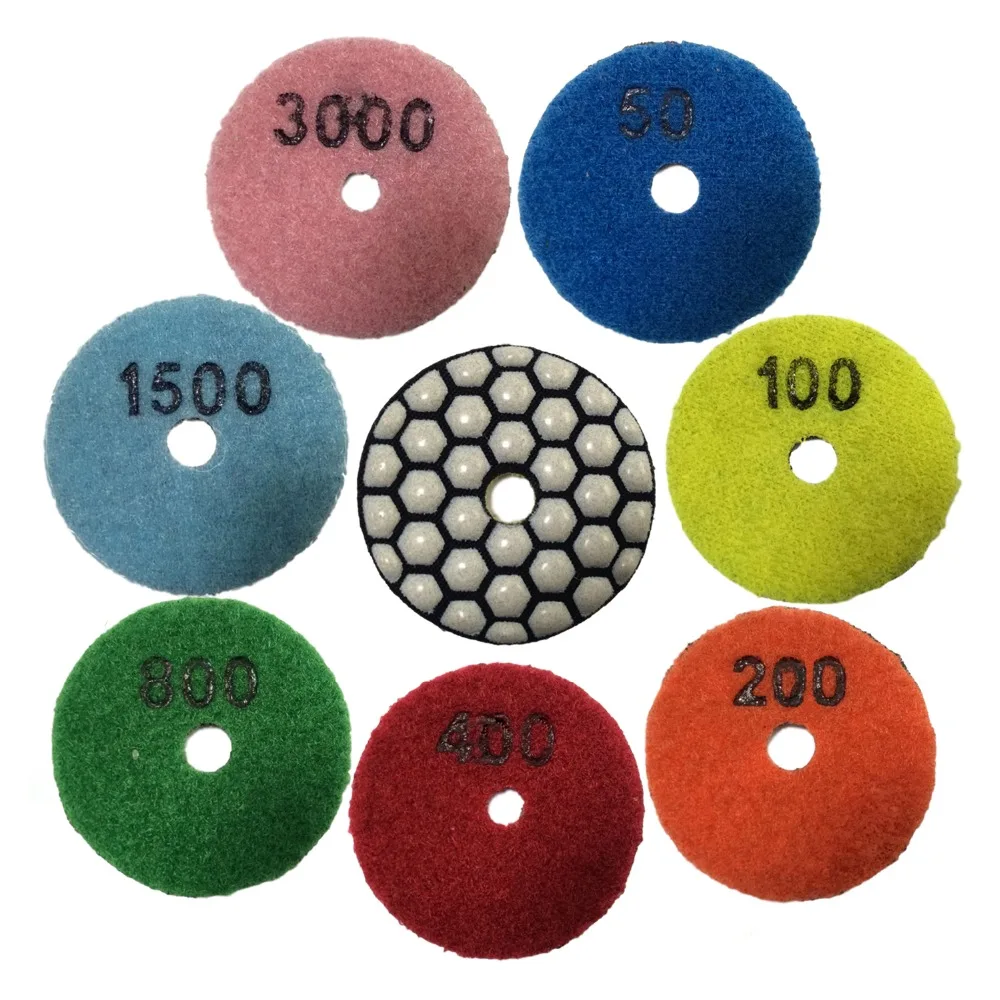 

Сухой абразивный диск 50 мм, 2 дюйма, зернистость 50-3000, мраморный влажный абразивный диск, камень, полированная плитка, стекло, алмазная угловая шлифовальная машина, полировка