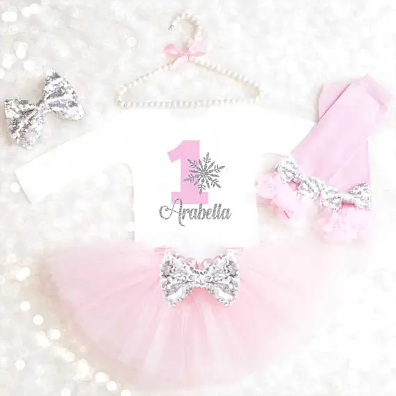 Настраиваемый зимний Onederland снежинка для девушек семейный костюм комплекты