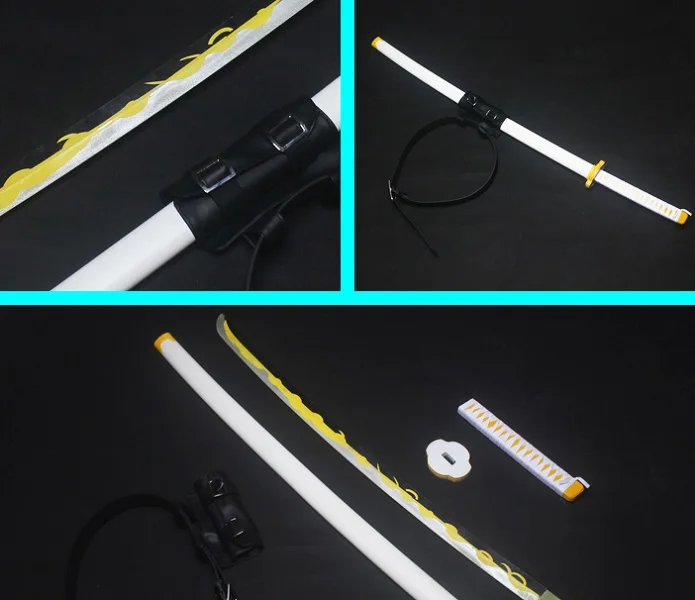 Kimetsu no Yaiba Zenitsu Agatsuma Nichirin Blade Косплей Реплика меч Prop|Страшные костюмы| |
