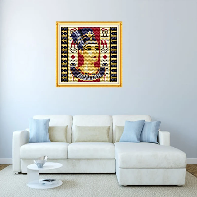11CT 14CT White Cloth Cross Stitch Kit Manual Egyptian Queen Small Simple Embroidery Furniture Sewing Decorative | Дом и сад