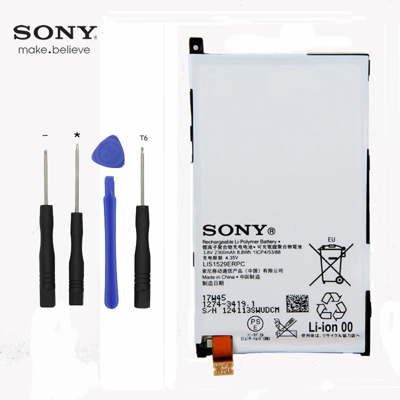 Оригинальный аккумулятор Sony Z1 Mini для SONY Xperia mini D5503 Compact M51W LIS1529ERPC 2300 мАч|battery for|battery