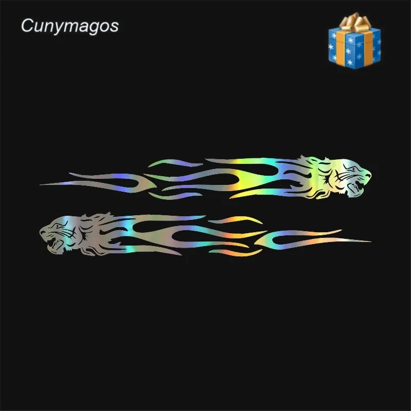 2x Стильный Тигр Пламя Стикеры виниловая наклейка творческий автомобиль s