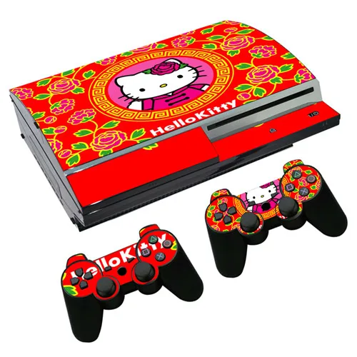 0252 Hello kitty наклейка для PS3 Fat playstation 3 консоль и контроллеры для PS3 Skins Наклейка виниловая пленка - Цвет: 0252