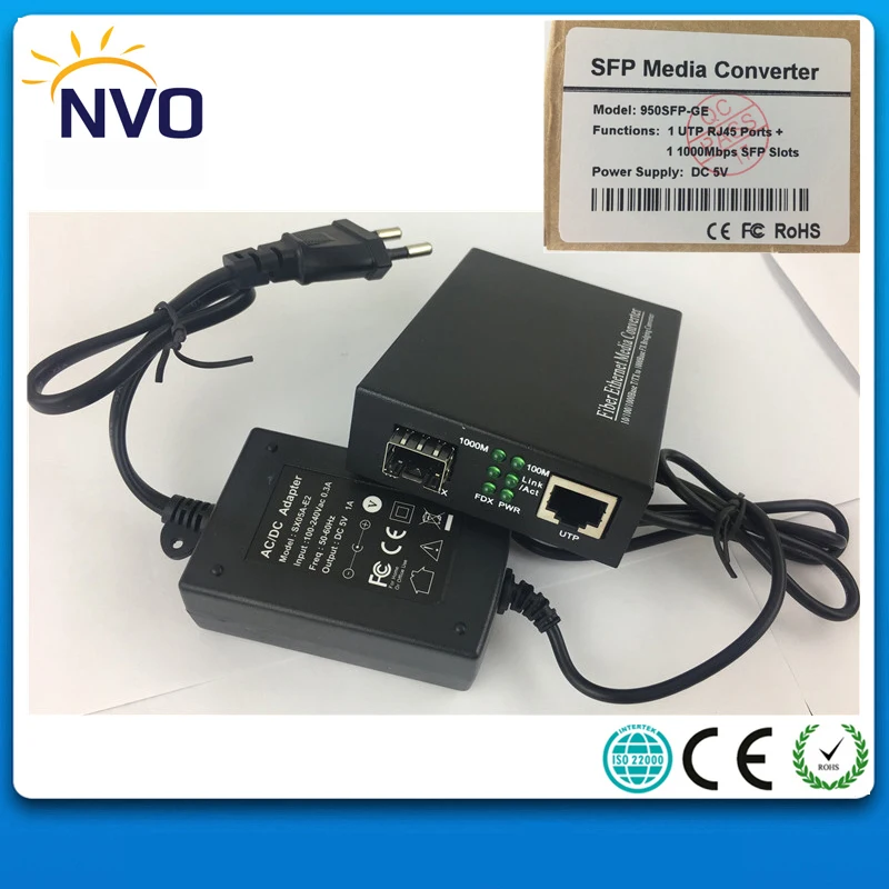 1000 м 1 RJ45 + гигабитный SFP неуправляемый волоконно-оптический переключатель евро