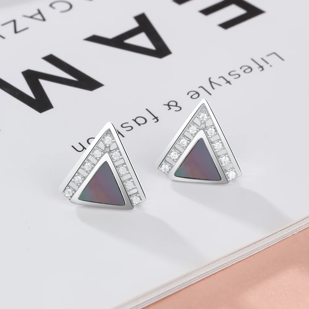 Серьги Mother of Pearl из стерлингового серебра 925 пробы геометрические серьги с