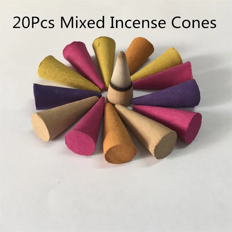 20 Incense Cones Микс Ароматизатор натуральный отток благовоний шишки или мини керамика в форме тыквы для благовоний палочка для благовоний курильница башня поднос для благовоний - Цвет: 20 Incense Cones