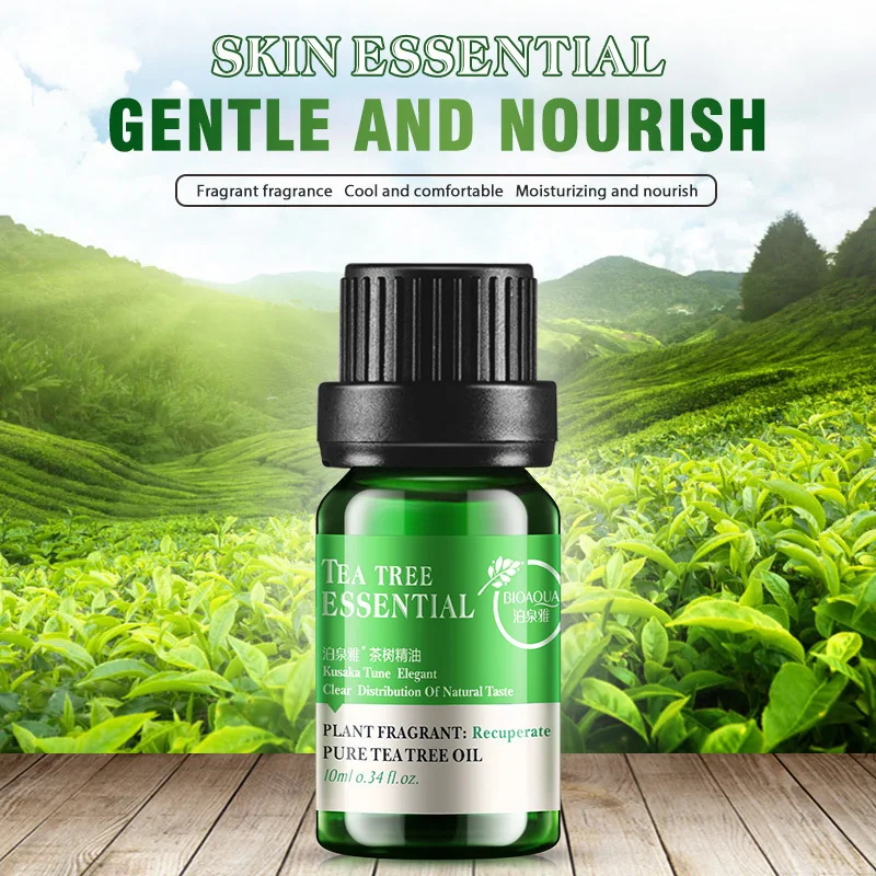 10ml BIOAQUA Natural Tea Tree Oils Pure Essential Women/Men Moisturizer Shrink Pores Anti Aging Wrinkle Pro Skin Care|tea tree oil pure|tea oilpure