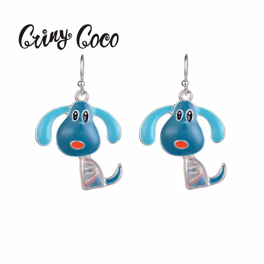 Animal Dog Drop Earrings for Girls Kids Enamel Pet Long Earring 2019 Fashion Jewelry Accessories Women Teens Anime Gift Hot New | Украшения