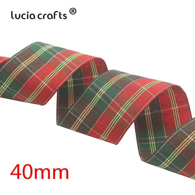 Color8 40mm 5 ярдов/10/15/25/40 мм сетки печатных Grosgrain ленты поделки своими руками Головные уборы Подарок декоративно-упаковочная лента вечерние Новогоднее украшение P0801 - Цвет: Color8 40mm