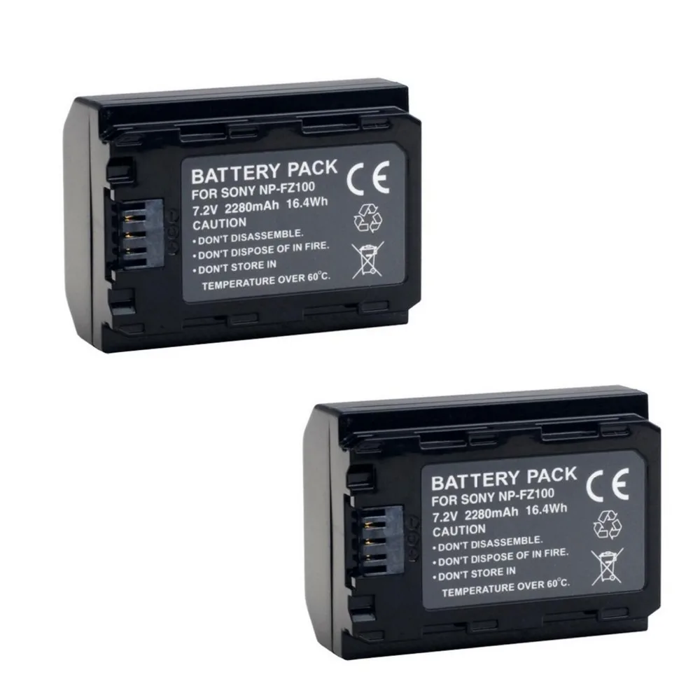6 pcs 2280mAh NP-FZ100 NP FZ100 Rechargeable Camera Battery for Sony and camera ILCE-9 A7RIII A7R3 A9 7RM3 | Электроника