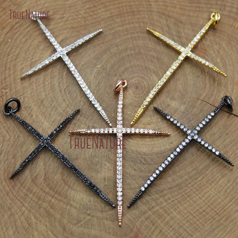 Оптовая продажа крест кулон кубический циркон микро проложенный элегантный Шарм