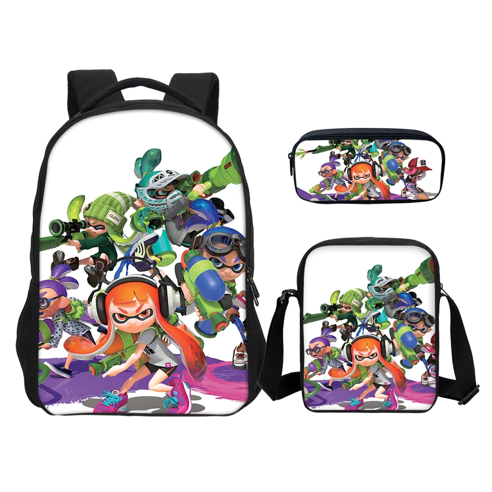 VEEVANV 3 шт. комплект 3D печатных Splatoon 2 рюкзак косые Карандаш сумка Молодежные игры