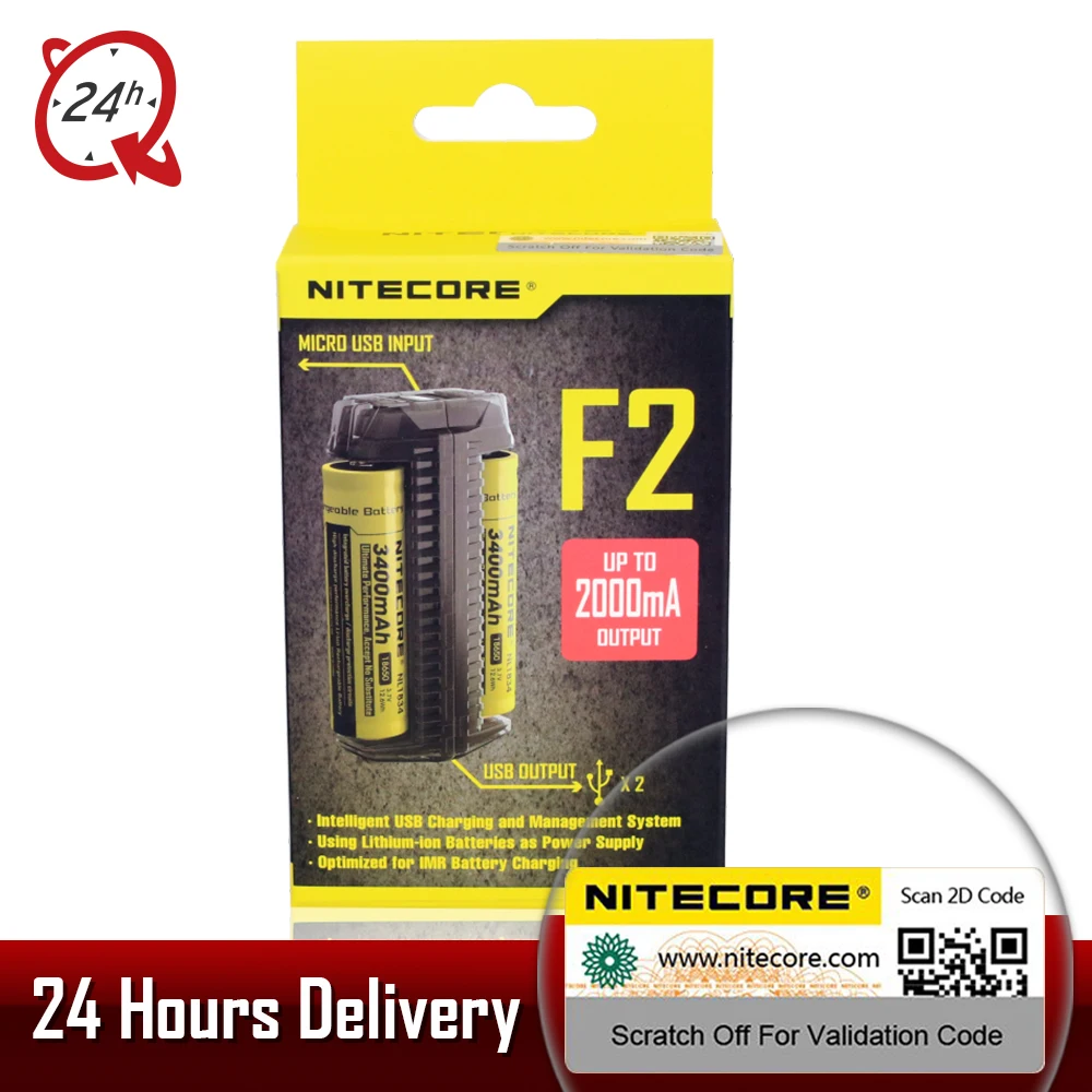 100% оригинальное двухцелевое зарядное устройство NITECORE F1 F2 внешний аккумулятор