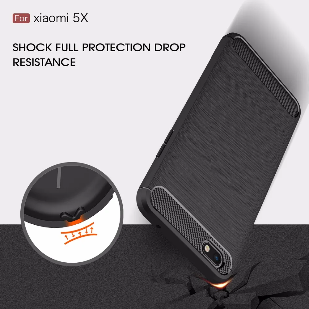 Для Xiaomi mi 5X A1 случае Роскошные Матовый Броня Мягкие TPU Встроенная задняя крышка