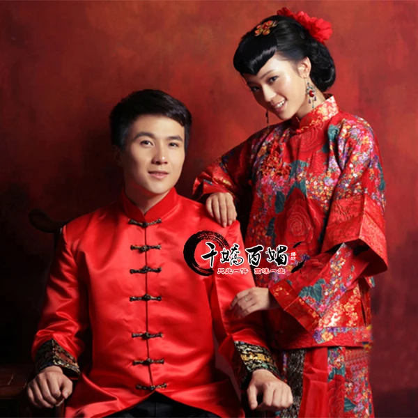 Красная туника пиджак Тан костюмы для мужчин Шанхай Восточная одежда tangzhuang