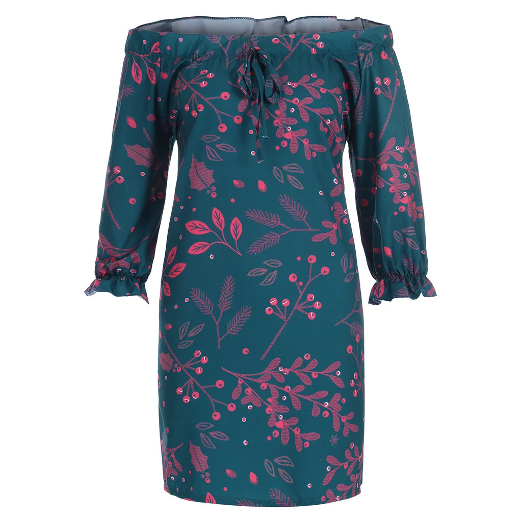 Женское винтажное платье с цветочным принтом Повседневное неправильной формы