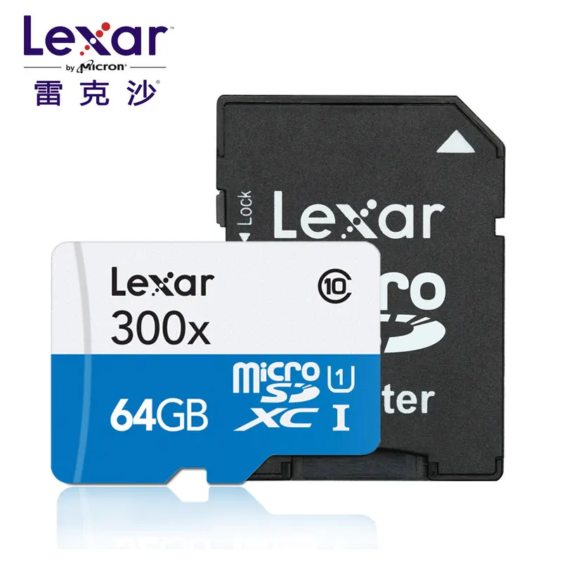 Оригинальный Lexar натуральная 45 МБ/с./с 300x micro SD класс 10 64 ГБ SDXC TF карта памяти