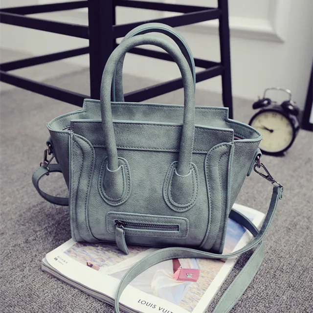 Dark Green Bolsos Mujer, трапециевидная смайликовая сумка через плечо, роскошная Брендовая женская сумка из искусственной кожи, сумка через плечо, сумки известного дизайнера - Цвет: Dark Green