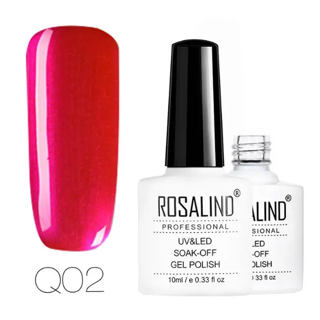Q02 ROSALIND 10 мл Гель-лак для ногтей Серебряный титановый цветной УФ светодиодный Гель-лак для ногтей полуштамповочный Перманентный Гель-лак замачиваемый - Цвет: Q02