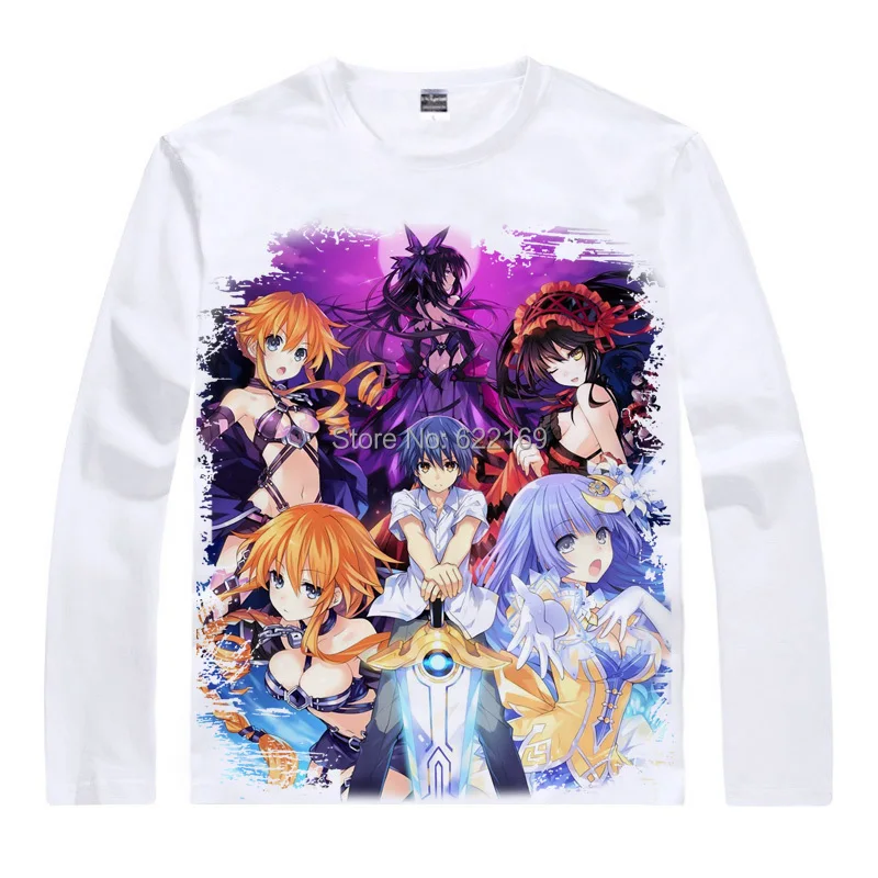 Японский DATE A LIVE аниме футболка Куруми токисаки Котори ицука хлопок одежда для