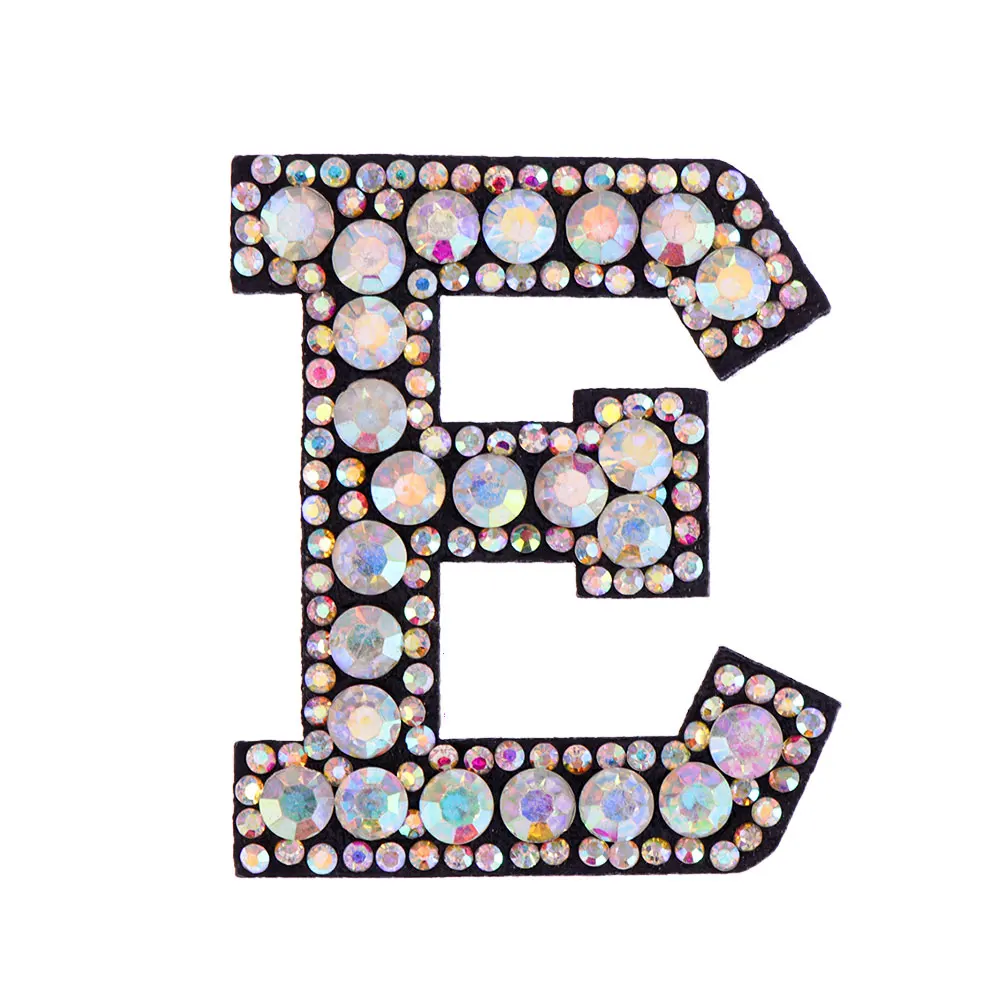 E A-Z, стразы, буквы, алфавит, аппликация, 3D, железная нашивка, значок для одежды, сумка, обувь, одежда, нашивки для вышивки, поделки своими руками - Цвет: E