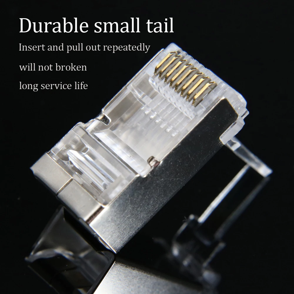 Xintylink 1000 шт. ez rj45 разъем RJ45 разъем cat5e cat6 Сетевой разъем 8P8C Позолоченные экранированные ethernet Кабельные Клеммы