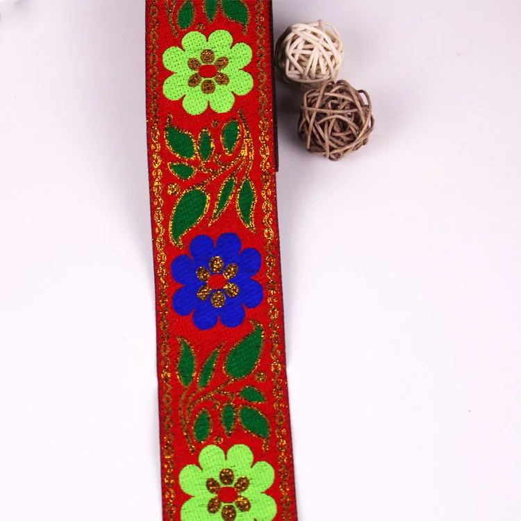 Meetee 1PC 5CM Sun Flower National Style Lace Ribbon Apparel Decoration Accessories Jacquard Satin ZK5114 | Дом и сад
