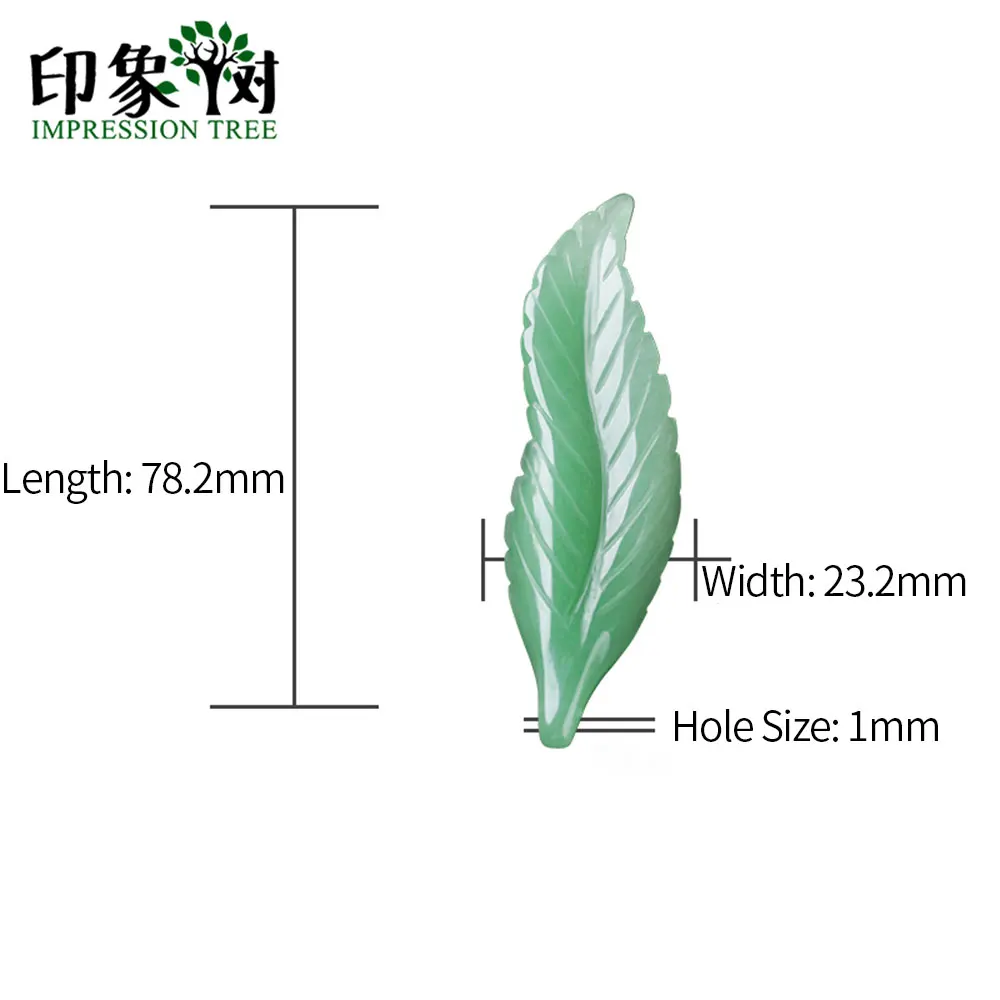 Green Leaf 78X23mm Подвеска-кулон высшего качества из нефрита, 1 шт., 78х23 мм, зеленый кулон в форме листка с узором, фурнитура для самостоятельного изготовления ювелирных украшений, модель 18092 - Цвет: Green Leaf 78X23mm