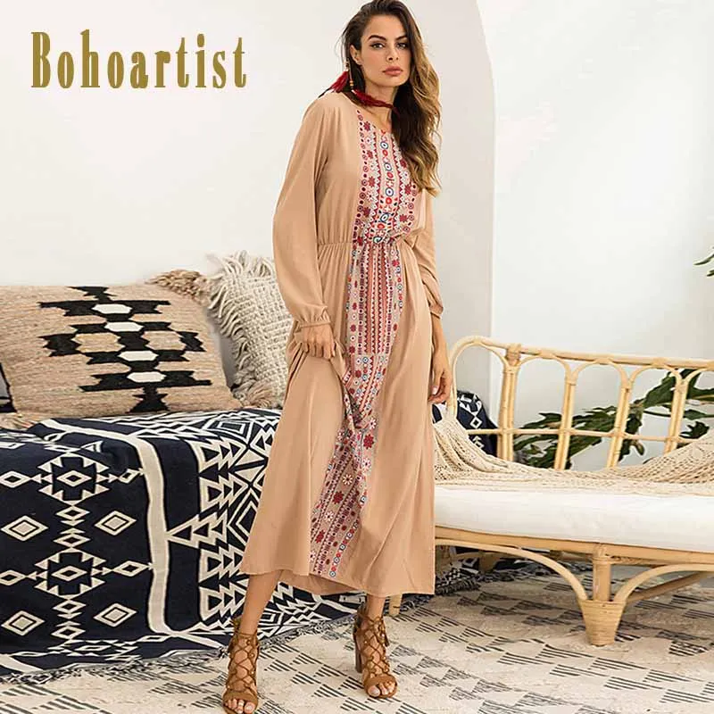 Bohoartist женское платье Осеннее повседневное модное большого размера