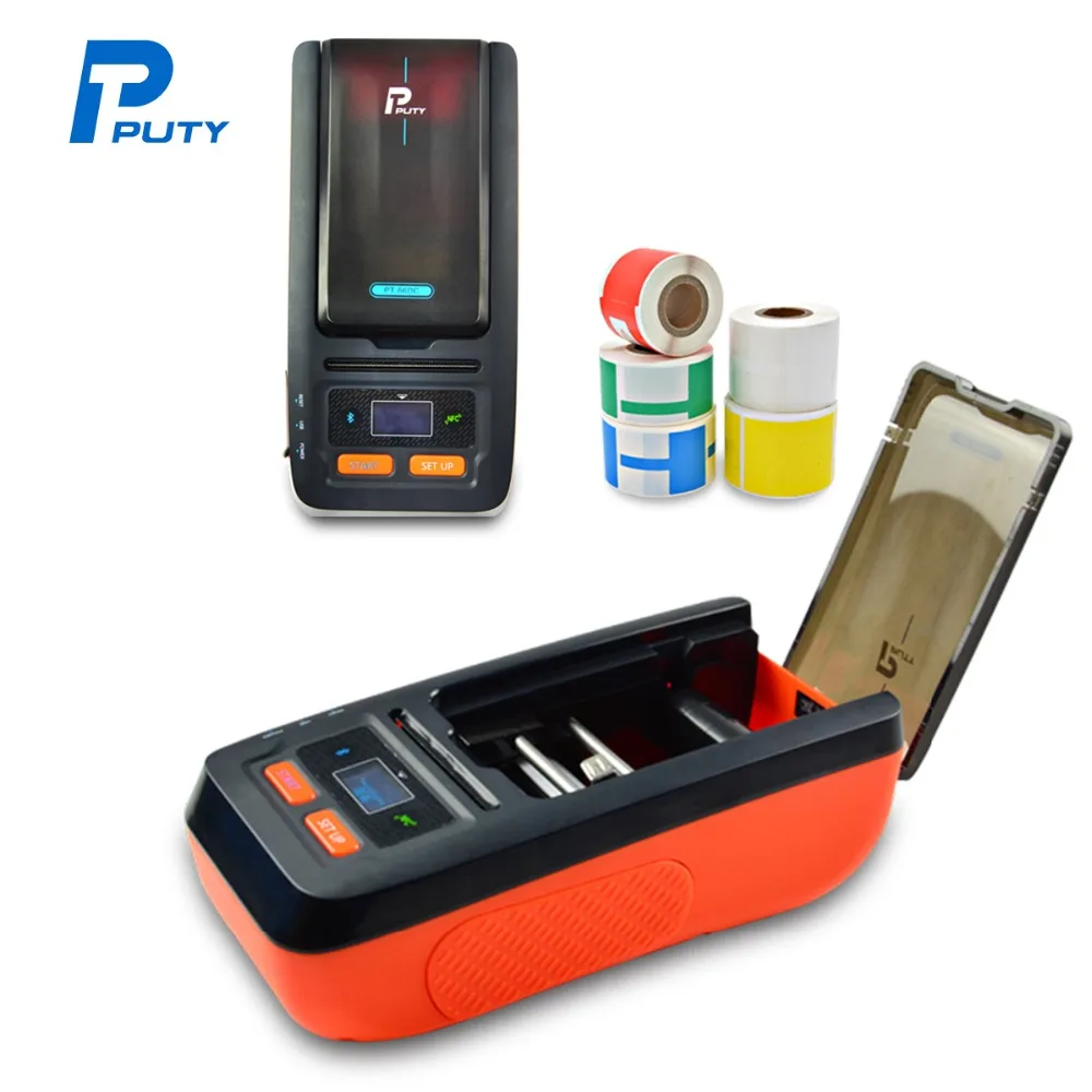 PT-66DC портативный Bluetooth стикер Принтер этикеток 50 мм Мини термотрансферные принтеры водонепроницаемый этикетировочная печатная машина