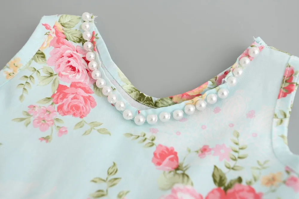 Коллекция 2017 года платья принцессы с цветочным принтом для девочек детское