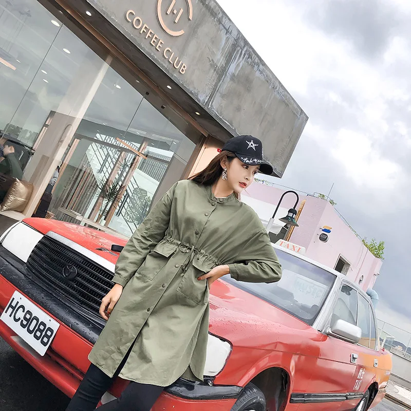 Стиль сафари повседневные офисные женские дизайнерские весенние тренчи 2018