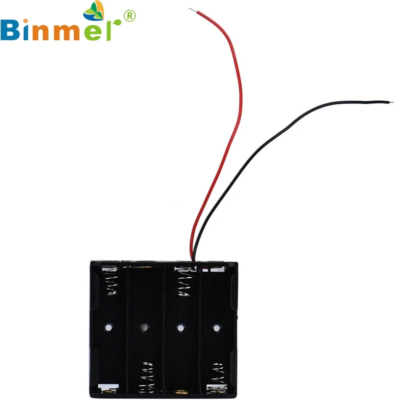 Binmer Mecall Tech коробка-держатель для 4 x AA черного цвета с проволочными выводами