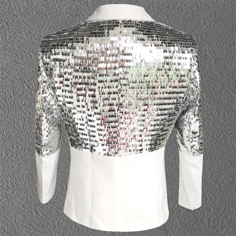 Черный пиджак с блестками модное свадебное платье для выпускного вечера певицы