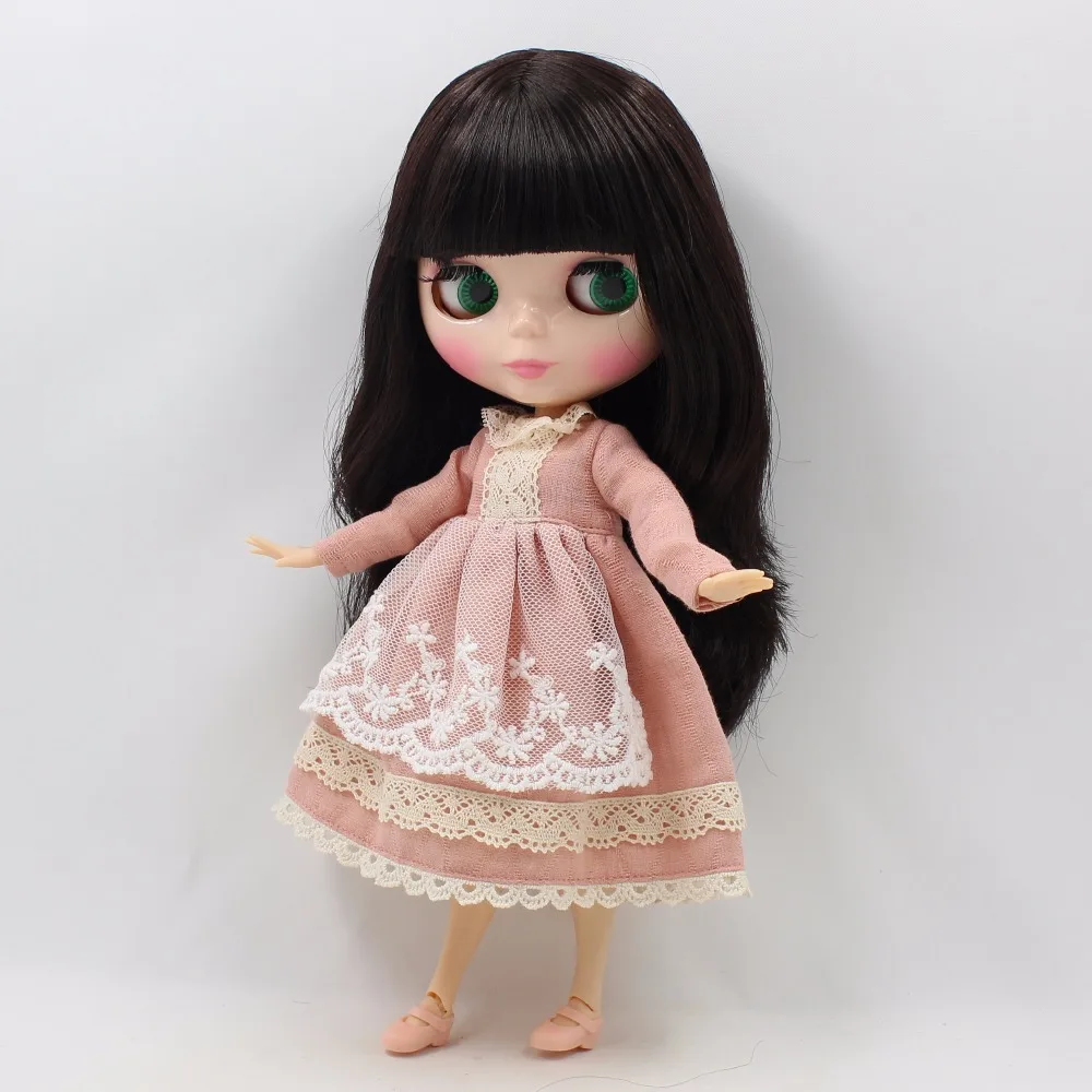 Blyth кукла ледяная игрушка платье светильник розовое платье с кружевным шарфом дамское платье одежда
