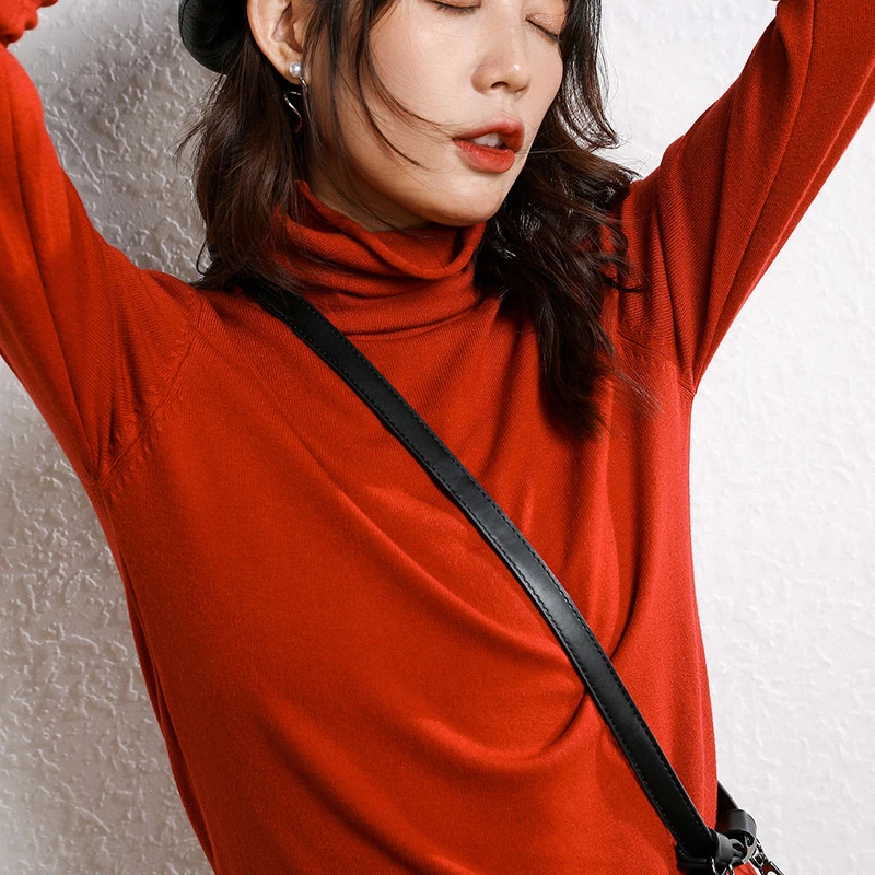 Turtlenck Sweater Top Loose Women Sweaters And Pulloverss White Knit Spring Long Sleeve Tops Pink Yellow Casual In Black Korean | Женская