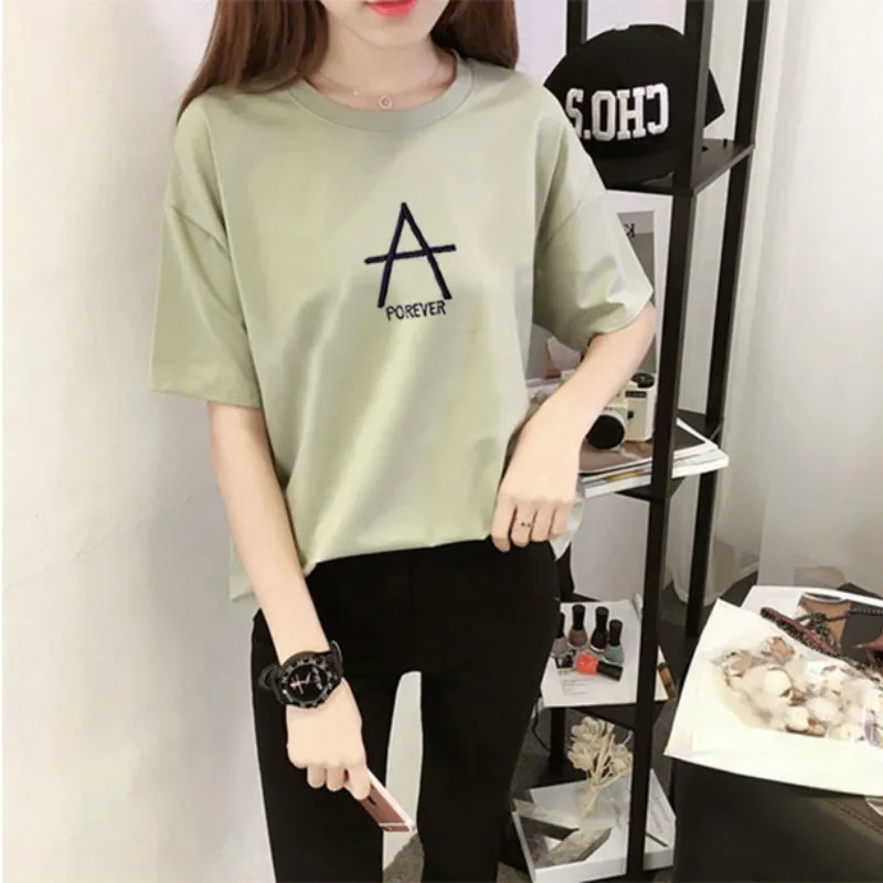 2019 летние топы женская футболка с буквенным парфюмом Camisetas Mujer Модные женские