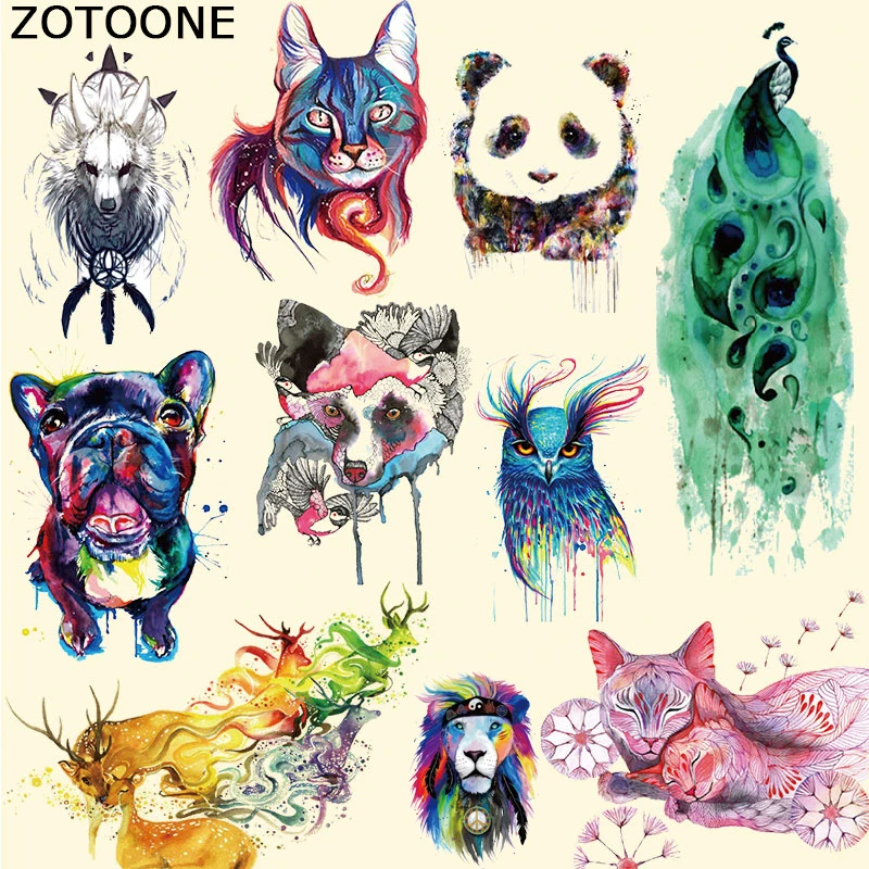 

ZOTOONE New Design Pretty Animal Patch Cat Dog T-shirt Dresses Sweater Thermal Iron on Transfer Patch for Clothing F
