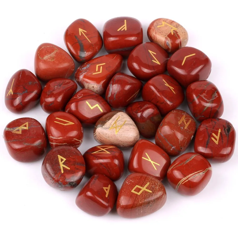 Красная яшма руны камни выгравированы надпись кристалл набор ж/Бесплатный