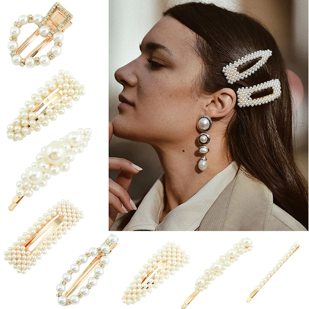 1 шт. заколки для волос с искусственным жемчугом блестящие жемчужная обернутая