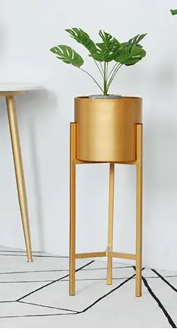 gold 65x23cm Металлическая полка для цветочных горшков в скандинавском стиле, полка для цветов из кованого железа, золотая, одиночная, для гостиной, для внутреннего украшения дома, цветочный горшок - Цвет: gold 65x23cm