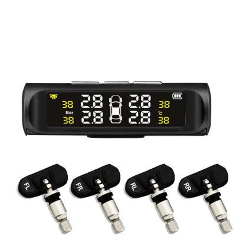 Автомобильный TPMS система контроля давления в шинах 4 Внутренний датчик солнечной