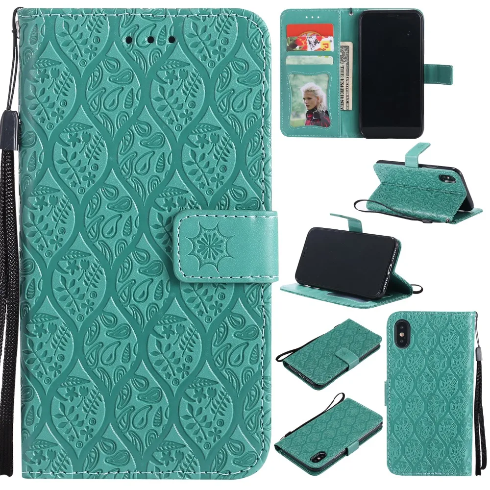 100 шт. много Whosale 3D тиснением ротанга Бумажник кожаный чехол для Apple iPhone 5/5S/SE/ 6/6S