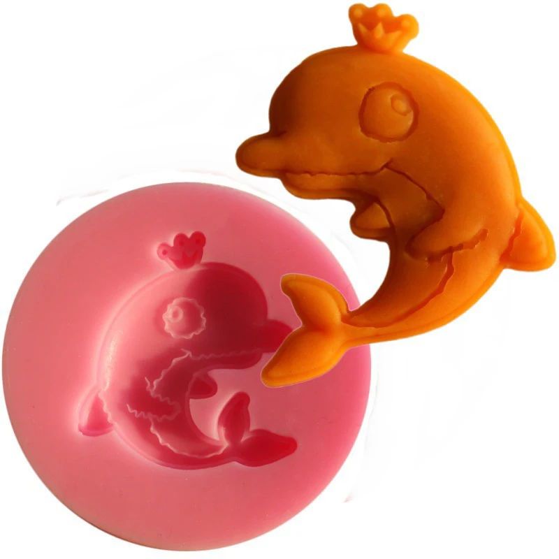 1 шт. силиконовая форма для помадки и шоколада дельфин краб рыба морская лошадь