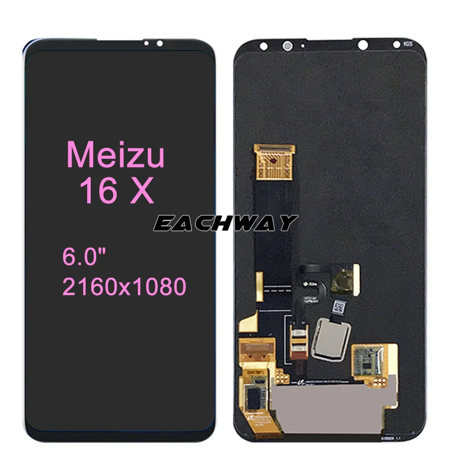 6," ЖК-экран Meizu 16, ЖК-дисплей, сенсорный экран, дигитайзер, полная сборка, Meizu 16X2160x1080 Meizu 16 Plus lcd