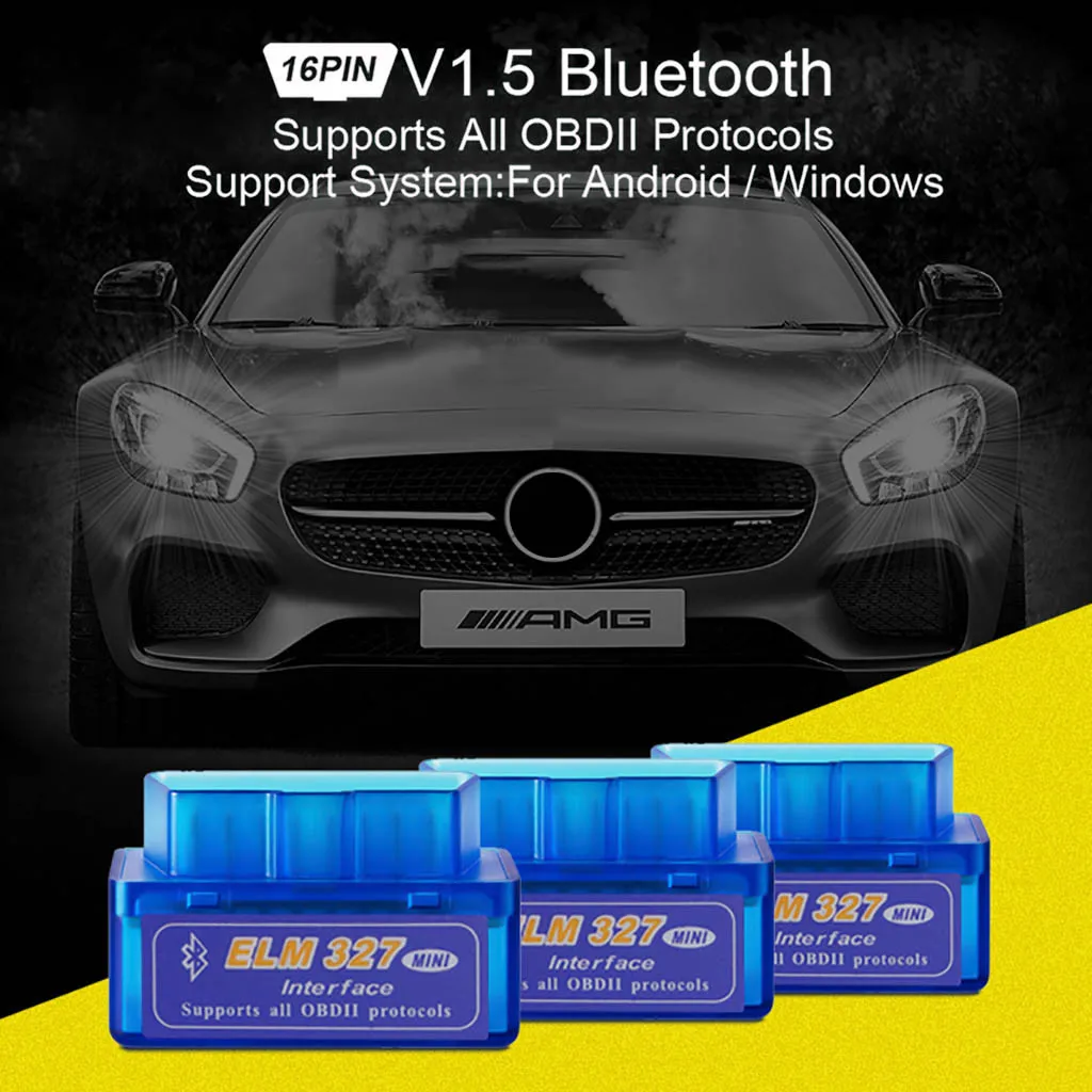 Диагностический сканер B02 V1.5 Bluetooth 2.0 ELM327 obd2 чип PICI8F25K80 16-контактный OBDII |
